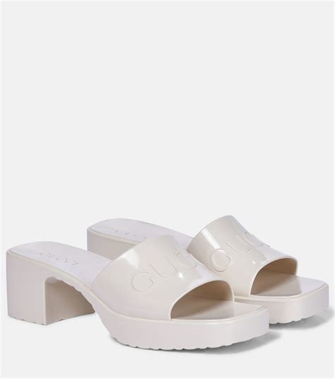 gucci rubber mules white|latest gucci slippers for ladies.